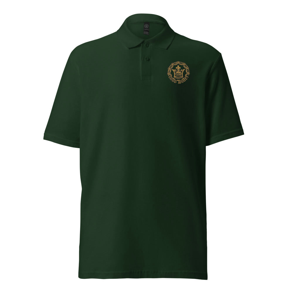 Good Money (Embroidered Gold) - Unisex pique polo shirt