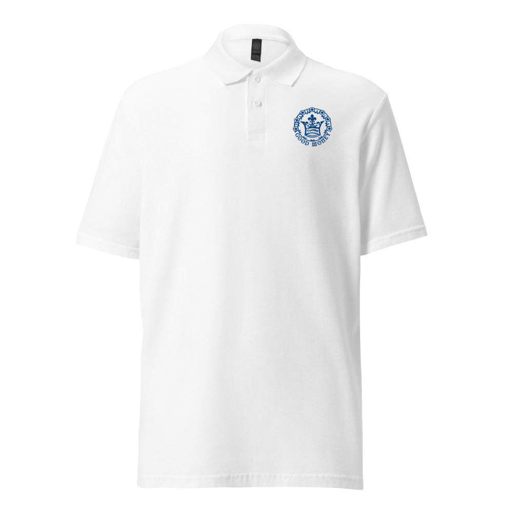 Good Money (Embroidered Blue) - Unisex pique polo shirt