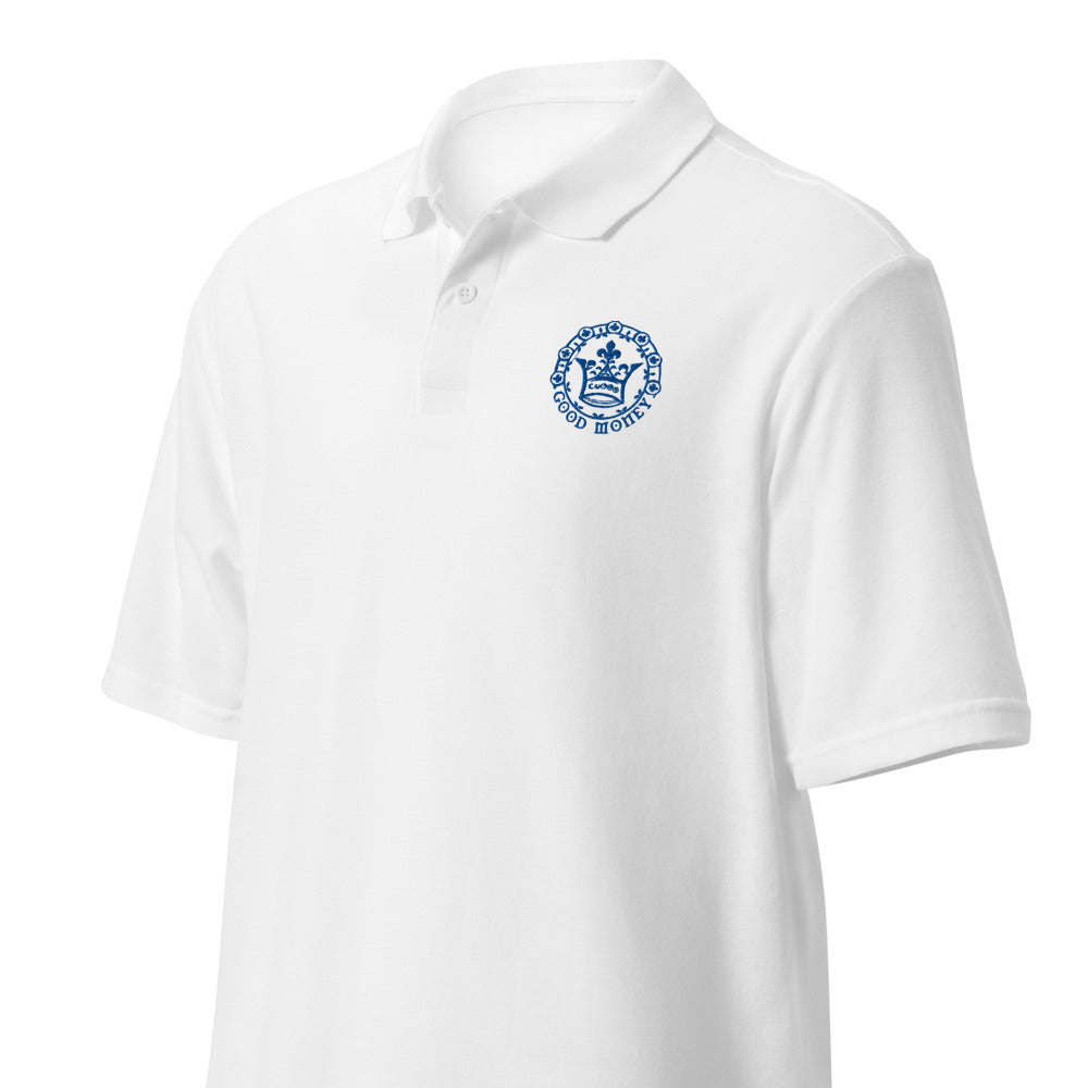 Good Money (Embroidered Blue) - Unisex pique polo shirt