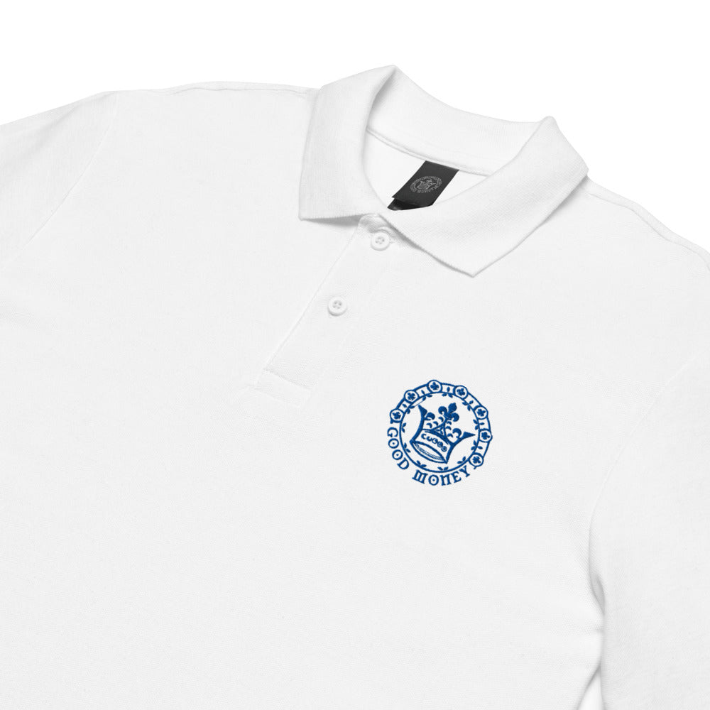 Good Money (Embroidered Blue) - Unisex pique polo shirt